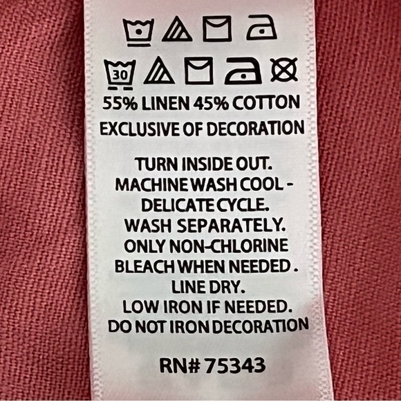 Rachel Zoe Rose Pink Linen Cotton
Smocked Tassel long sleeve casual Pullover Top - Picture 11 of 11